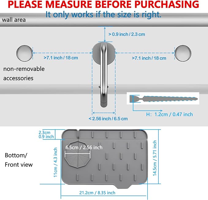 2 Pieces Kitchen Sink Splash Guard 8.3" Mini Sink Faucet Mat Faucet Handle Drip