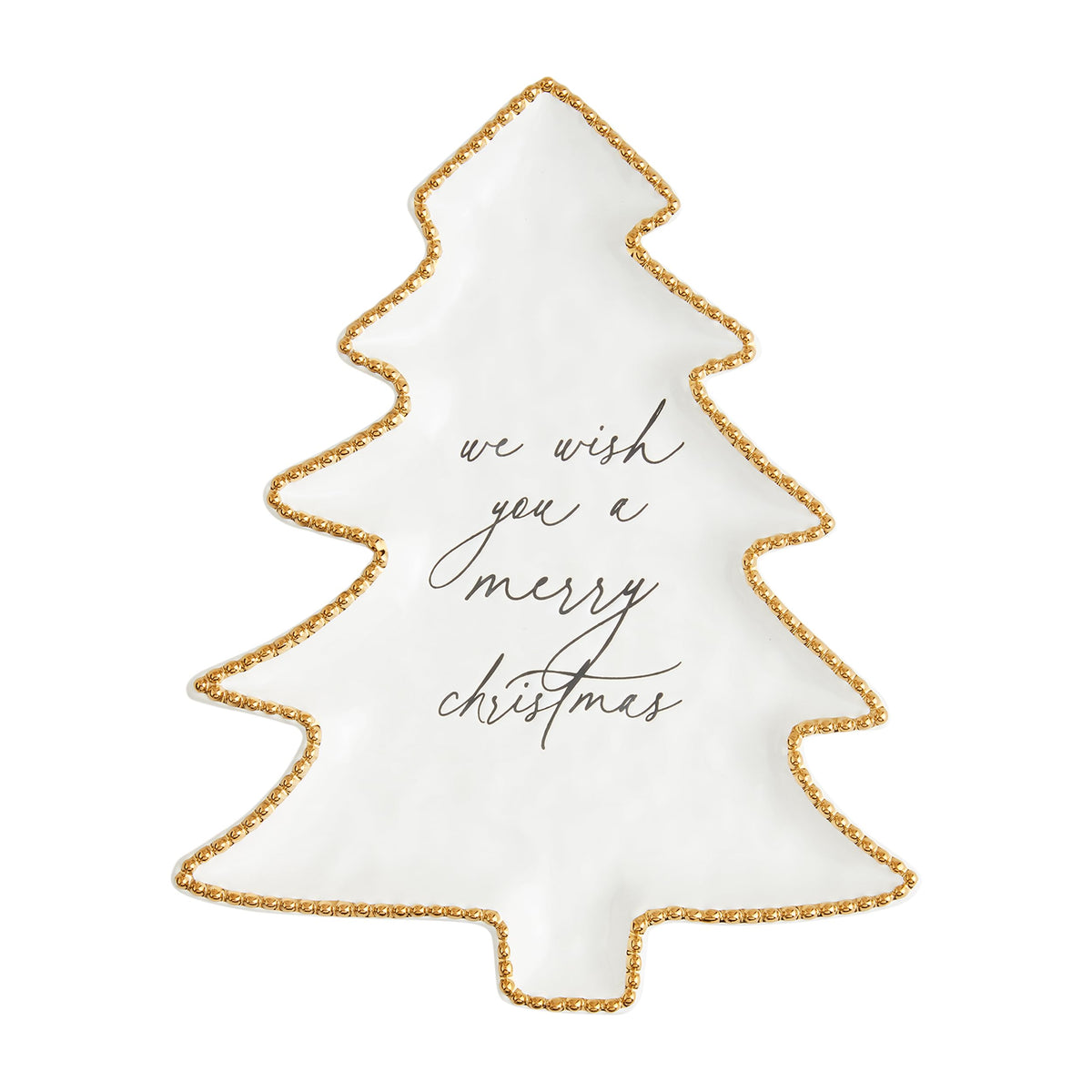 Mud Pie Christmas Tree Beaded Platter; 12 3/4" x 10 1/4"