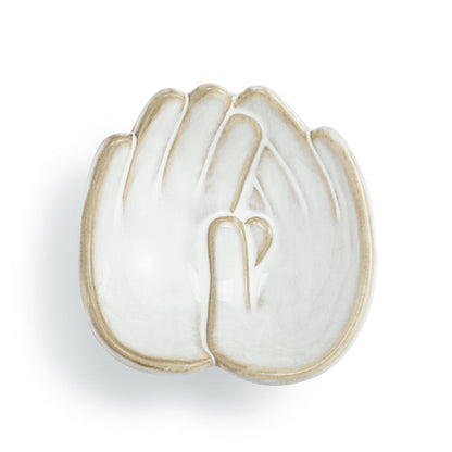 DEMDACO Hand in Hand Collection Together White Novelty 2 x 4 Stoneware Jewelry Catch-All Organizer Ring Holder & Small Keepsake Trinket Tray