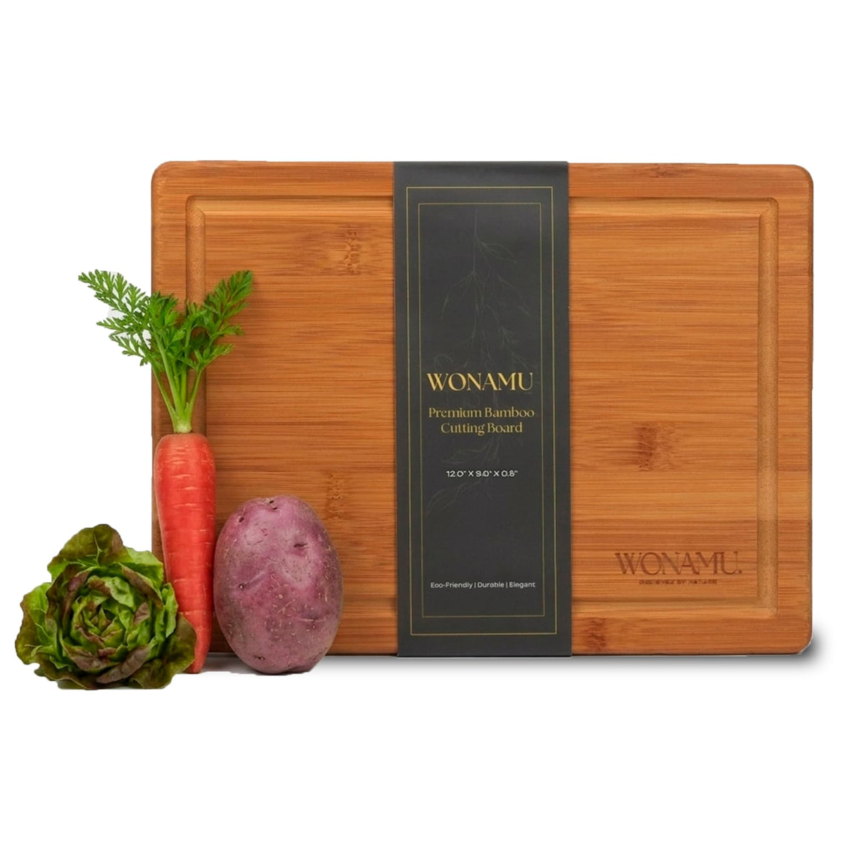 WONAMU Small Bamboo Cutting Board Non Toxic – Lightweight, Durable, Perfect For Charcuterie, Serving Snacks, And Everyday Kitchen Use – Eco-Friendly Kitchen Items And Versatile Wooden Tray