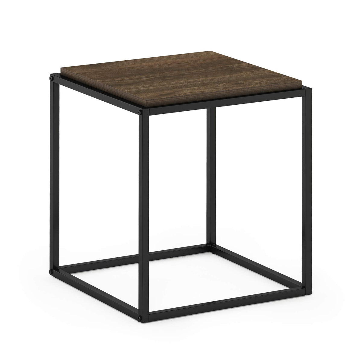 Furinno Moretti Cube Modern Stackable End Table Shelf, Columbia Walnut