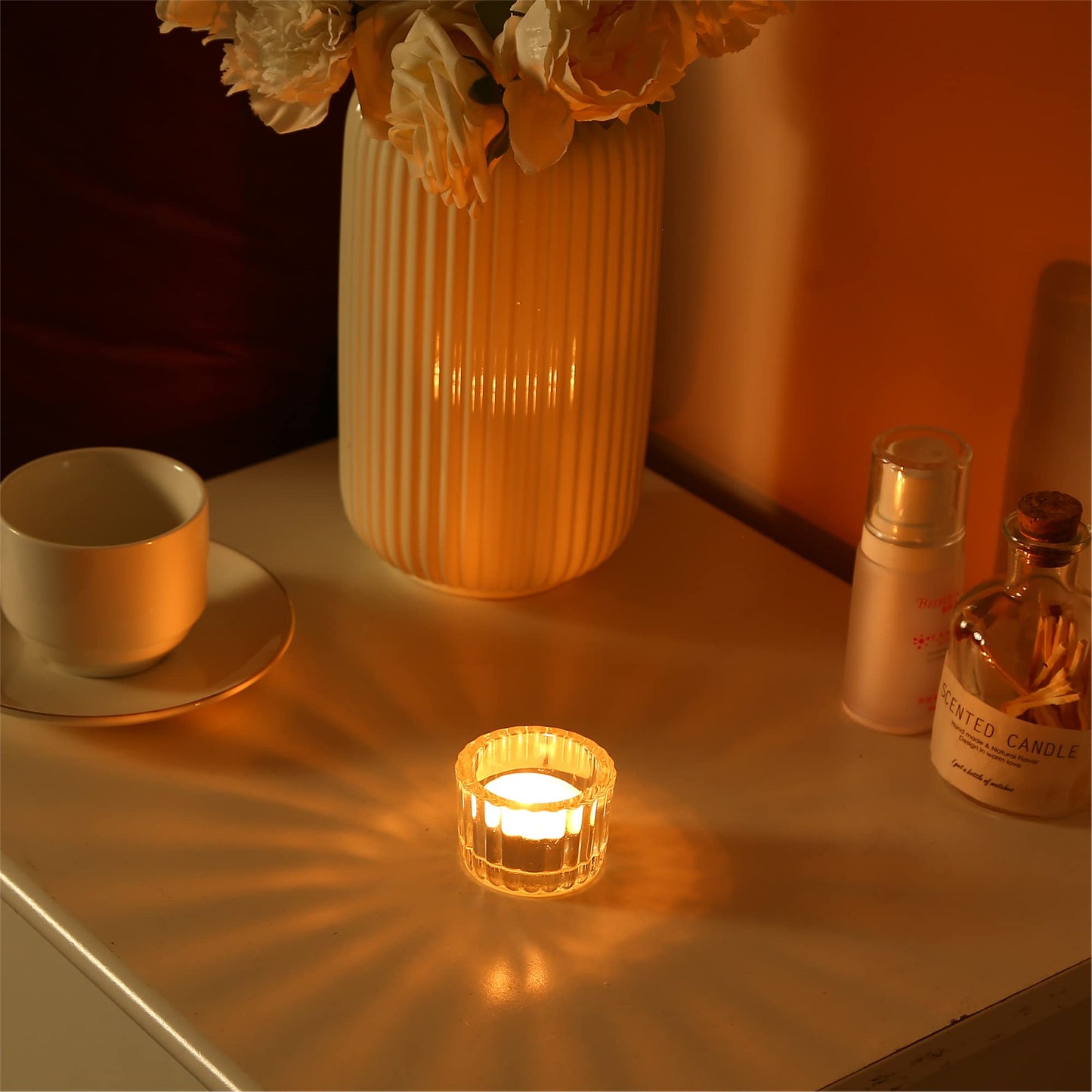 GOLDEAL Tealight Candle Holders Set of 48 Thick Clear Glass, Tea Light Holder Bulk, Votive Candle Holders for Wedding Table Decor, Party Supplies, Bridal Shower Decorations, Centerpieces for Tables