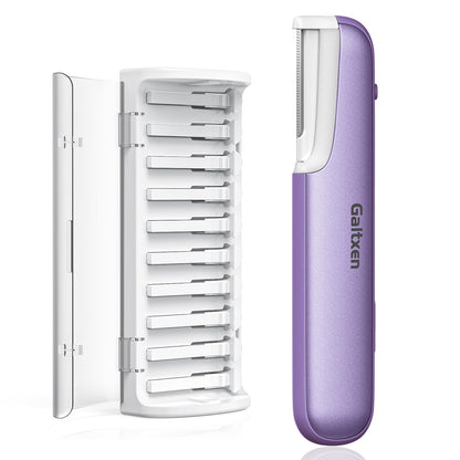 Dermaplaning Tool for Women Pink - Facial Exfoliation & Peach Fuzz Hair Removal with Rechargeable Sonic Edge Technology, 10 Refill Blades