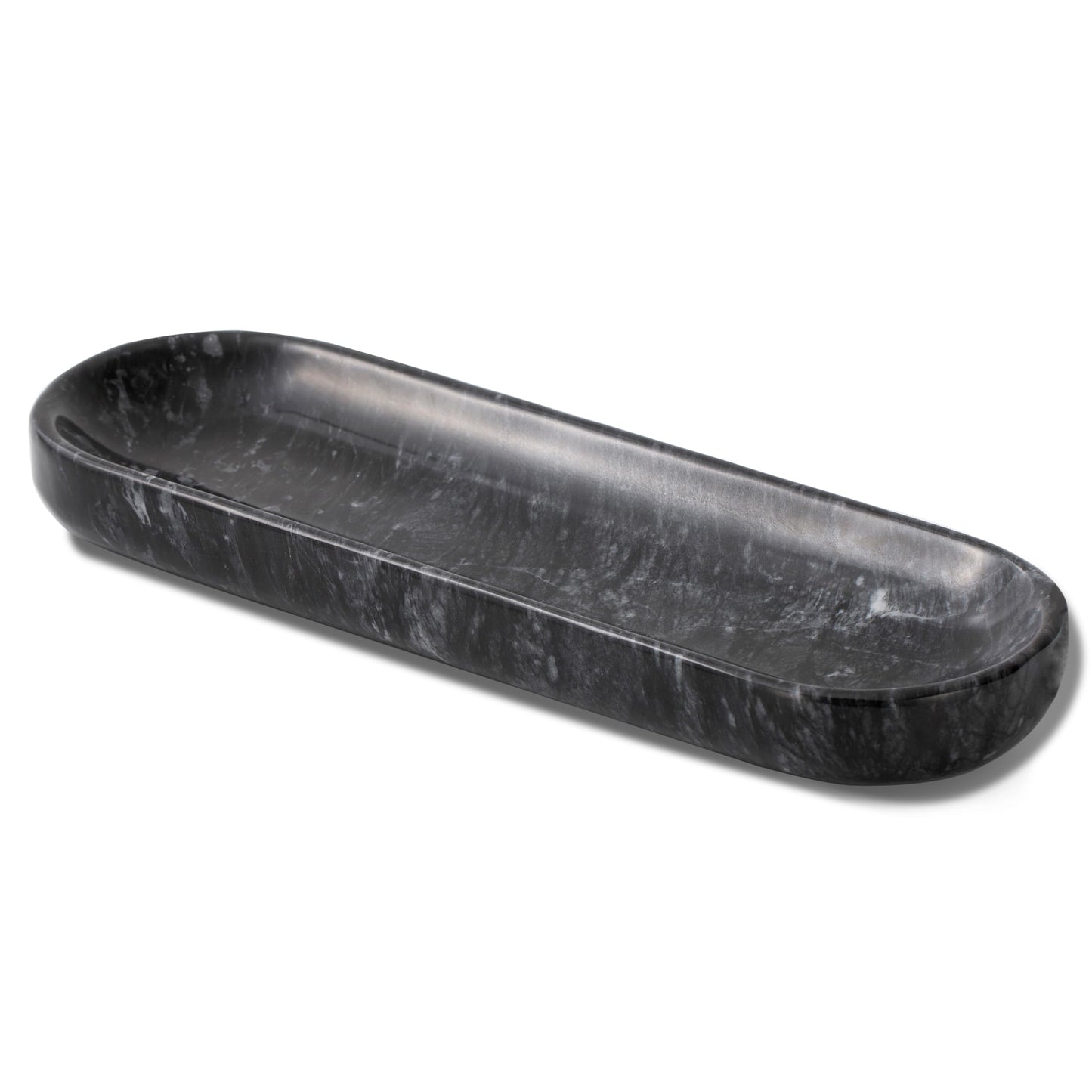 10.6’’ Marble Tray, Decorative Bowl for Home Decor, Natural Marble Key Bowl, Candy Bowl, Decorative Tray for Entryway Table, Vanity and Bathroom Countertop(Black)