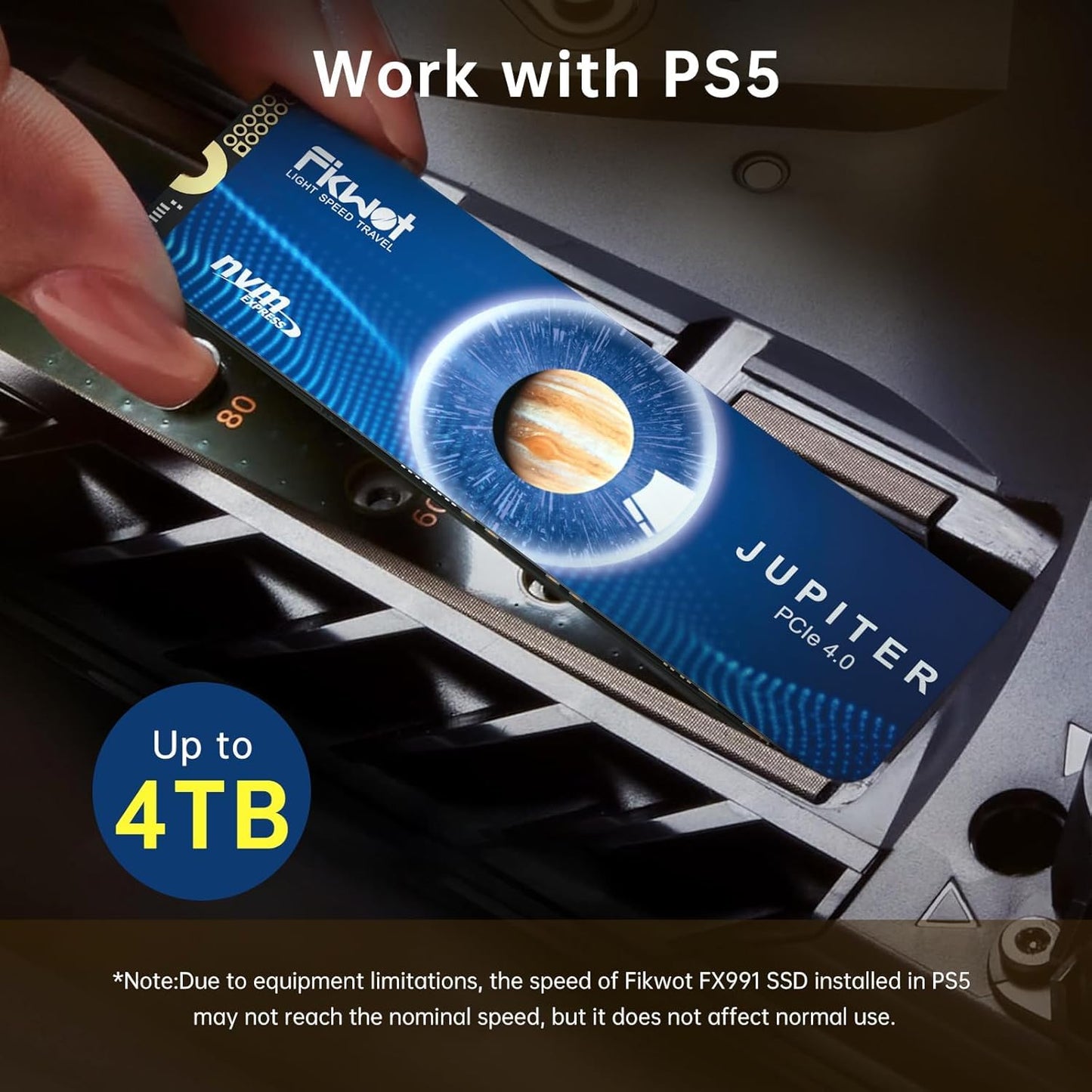 Fikwot FX991 M.2 SSD 1TB NVMe SSD M2 2280 PCIe Gen 4x4, Read Up to 7000MB/s, Internal Solid State Drive for PS5 Laptop Desktop 3D QLC NAND
