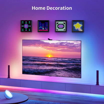 Divoom LED Light Pixel Display Panel Suit for RGB Light Bars, Smart App Control with Cool Animation Desk Setup for PC, TV, Gaming Room Decor