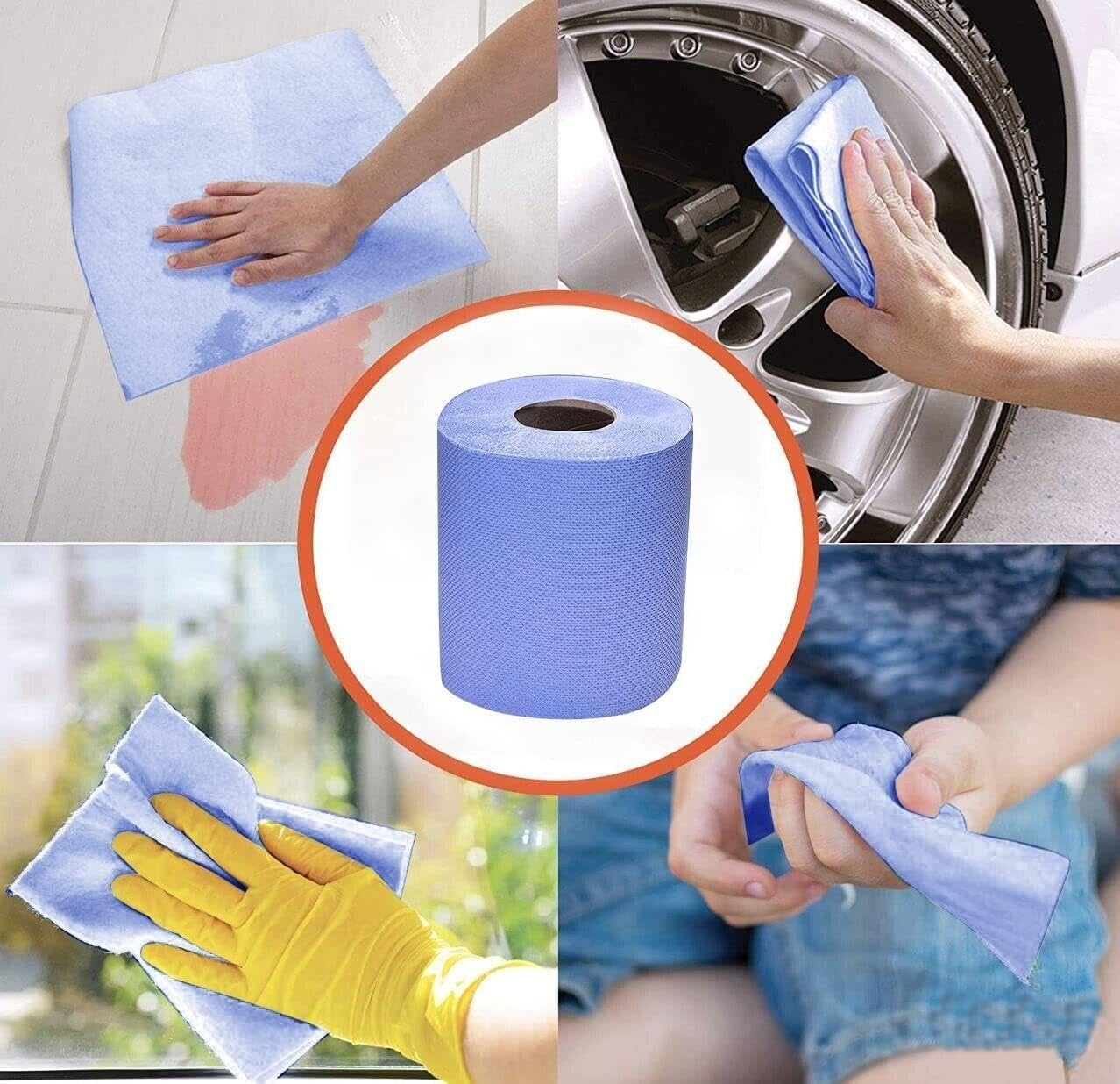 Blue Roll 2 Ply – Centre Feed Paper Towel Roll | 18 Pack | Strong, Absorbent Cleaning Roll for Kitchen, Industrial & Commercial Use | Embossed Wipe Tissue for Dispensers
