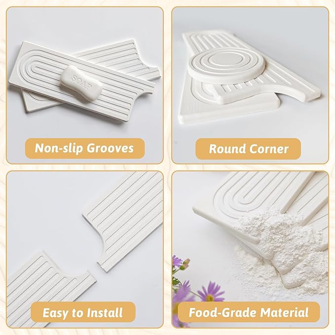 U Shape Sink Draining Mat Behind Faucet, Super Absorbent Diatomite Fast Drying