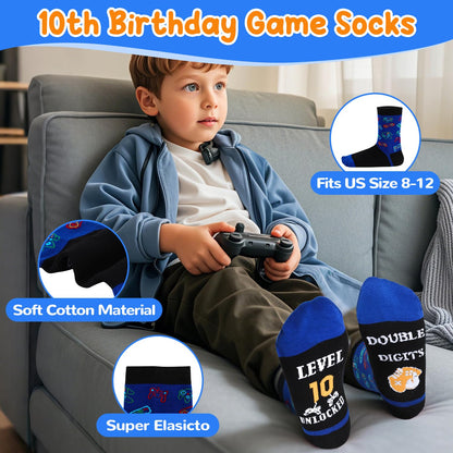 Splandiant 10 Year Old Boy Birthday Gift Ideas, Funny Gamer Birthday Gift Set for 10th Boys, Ten Gamepad Gifts Ideas for Boys Son Grandson Nephew Friend Video Game Lovers