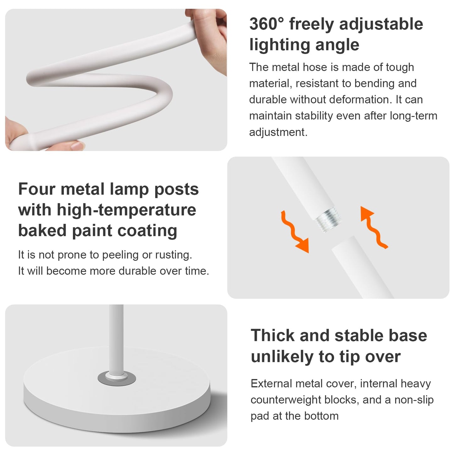 Bright LED Eye-Protecting Reading Floor Lamps with Touch and Remote Dimming 3000-6000k for Eyelash Manicure Craft Drawing Makeup Living Room Bedroom Office, Adjustable Gooseneck Modern Standing Light