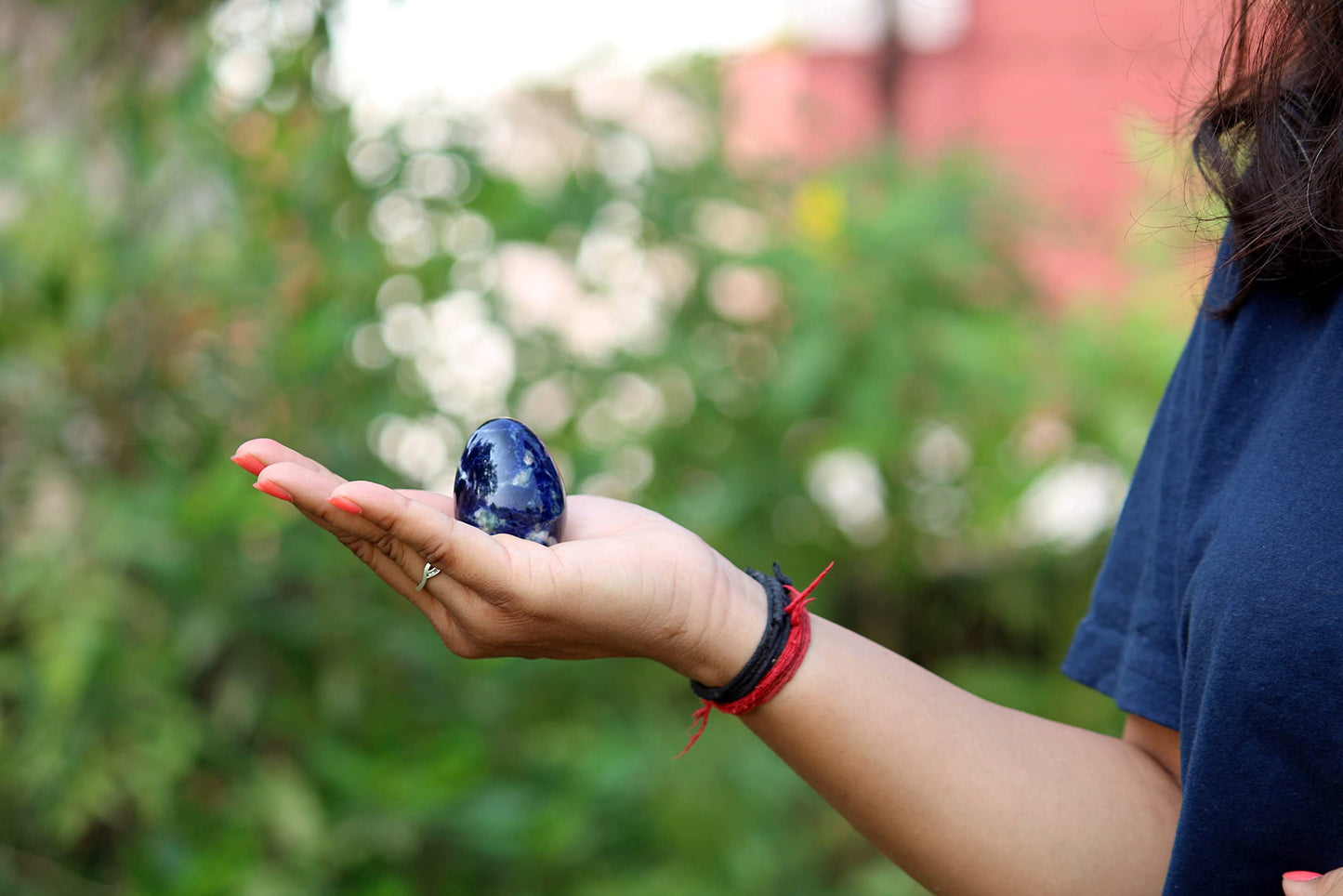 Jet Sodalite Gemstone Egg 2 Inch – Natural Crystal Decorative Stone for Home Décor, Meditation & Collection