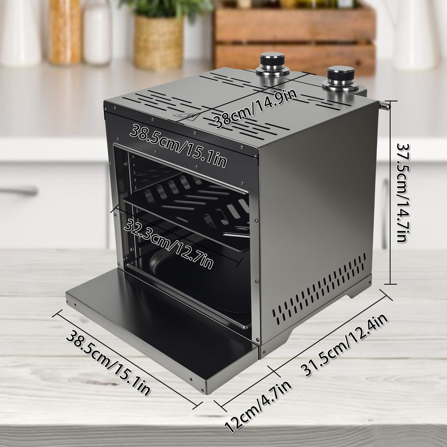 XHINBWYEK Steak Broiler Portable Infrared Broiler Propane Gas Grill, Maximum 1600°F/870℃, Sear Station steak cooker grill outdoor BBQ, Stainless Steel