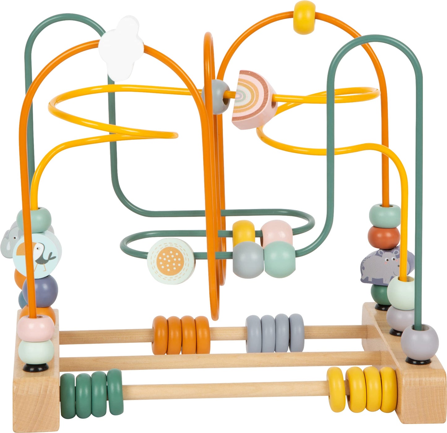 Small Foot 11956 Bead Maze Safari, with three metal tracks, wooden motor activity for kids aged 12 months and older