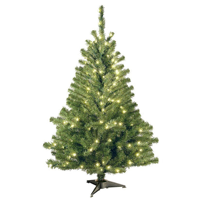 National Tree Company 4 ft Pre-Lit Kincaid Spruce Mini Artificial Christmas Tree, 100 Clear Lights, 269 Tips, Includes Stand, Green
