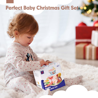 hahaland Baby Tissue Box Toy - Baby Toys 6-12 Months Montessori Toys for 6 Month Old Must Haves - Boy Girl Shower Gifts for Babies 6 9 12 18 Months Old Developmental Sensory Pulling Play Scarf Toy