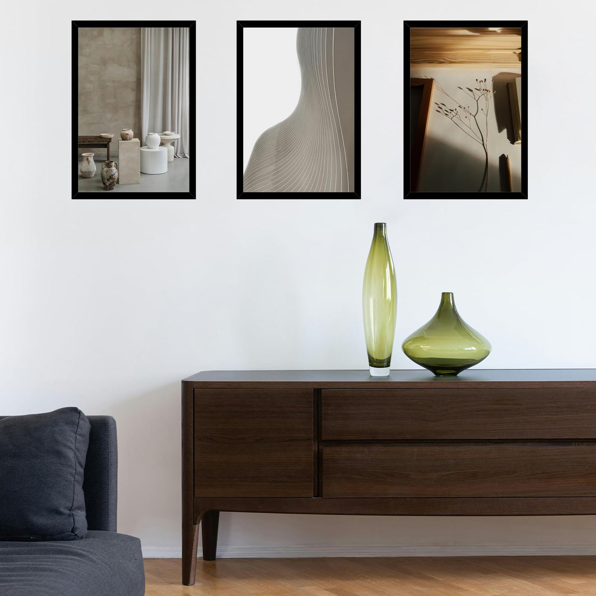 QOTIB 15x23 Picture Frame Black for Wall Mounting, Horizontal and Vertical Formats for Wall Hanging, Wood 15x23 Frame, Black, 1 Pack