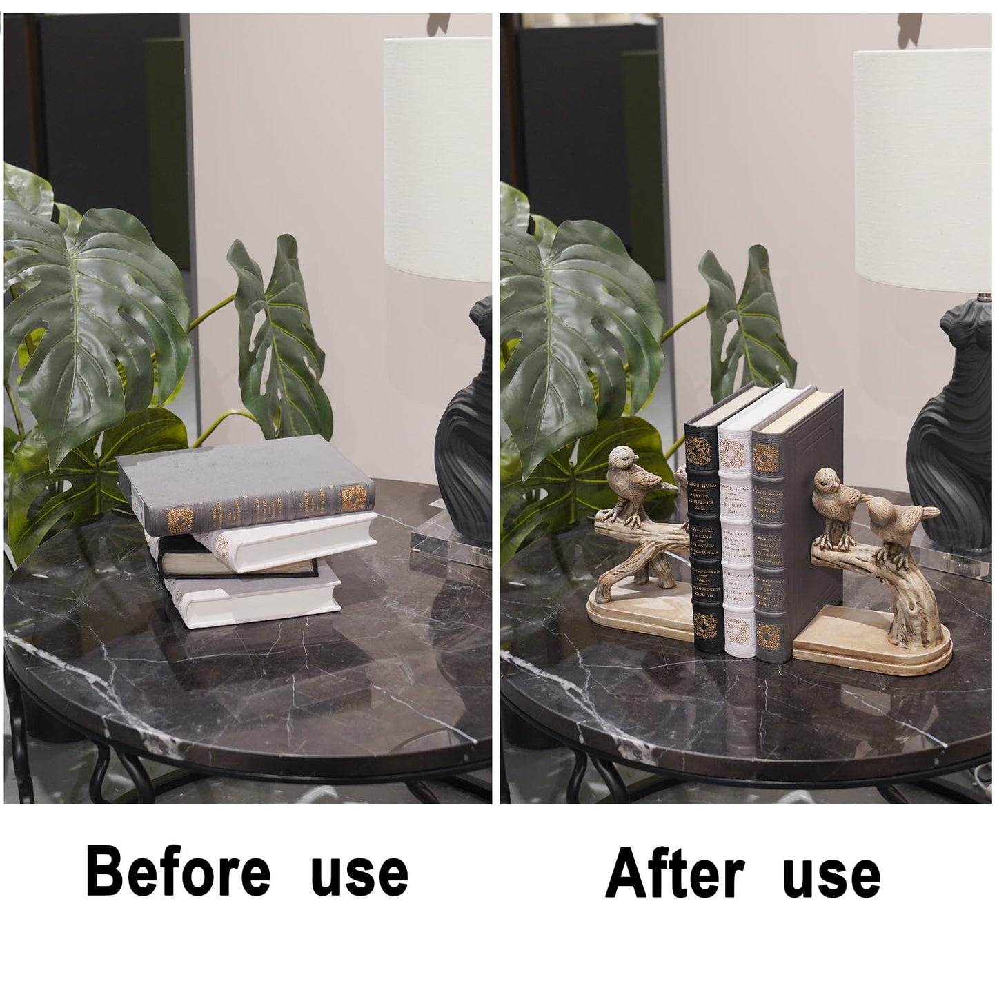 Decorative-Bookends Birds Book-Ends Heavy Duty - Unique Book Ends to Hold Books Heavy Duty Antique Book Stoppers for Shelf Office Desk Books Stand Organizer 2.3 LBS 4.75 * 4 * 6 in Newman House Studio