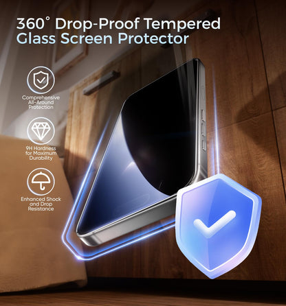 MAGIC JOHN 3rd Gen Upgraded for iPhone 16ProMax Privacy Screen Protector 6.9 Inch,25°Anti-Spy Screen,Shockproof Tempered Glass,Auto Dust-Removal,Bubble Free,Easy Installation,2 Pack