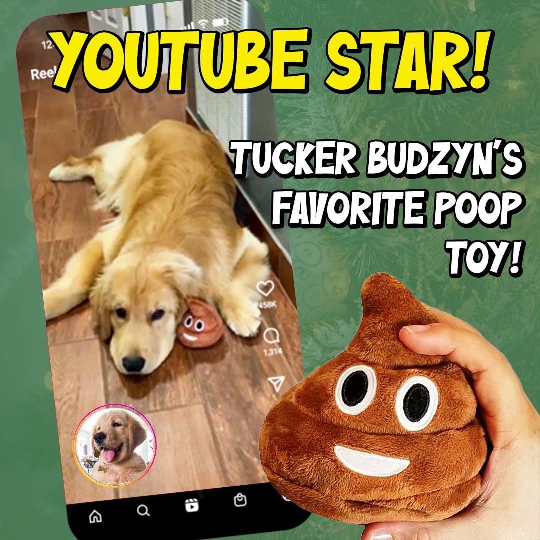 Farting Santa Poop Toy with 7 Funny Fart Sounds - Great for Stocking Stuffers, Secret Santa, or Christmas Gag Gifts - Durable Fake Poop Funny Dog Toy is 4x4.5 - Soft Plush Christmas Novelty