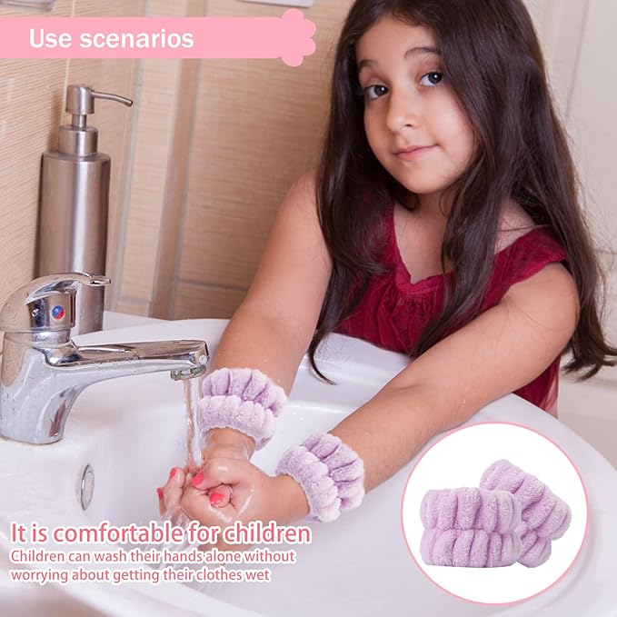 2pcs Wrist Bands for Washing Face, Microfiber Face Washing Wristbands, Arm