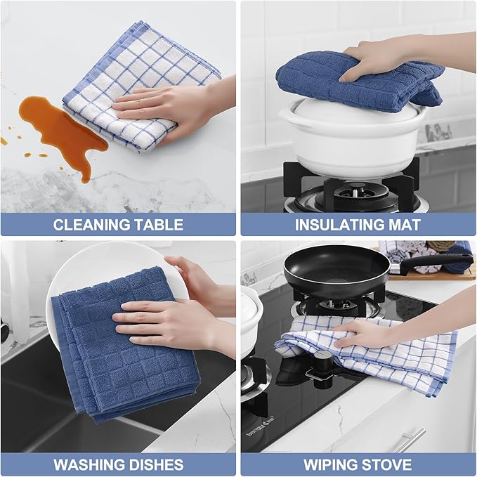 Homaxy Premium Cotton Kitchen Towels 16"x 28", Large Natural Ring Spun 390 GSM