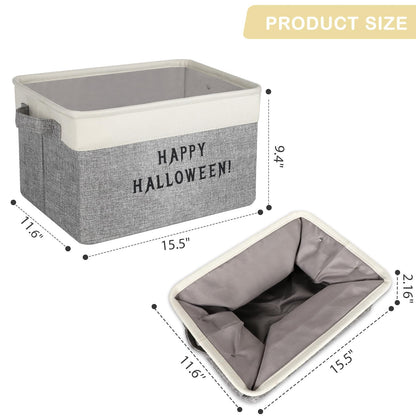 Lukeline Halloween Boo Basket with Handles, Personalized Trick or Treat Storage Baskets Organizer, Halloween Basket Gifts Organizing for Home Decor (HALLOWEEN)
