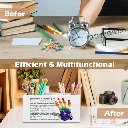 DILSJ Teacher Graduation Gifts Pen Pencil Holder Organizer for Desk, Appreciation Teacher Gifts, Retirement Gift Wooden Box Signs for Woman Mentor Office & School Supplies