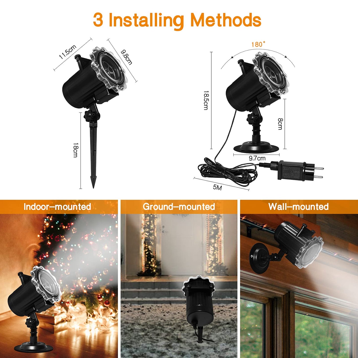 Segotendy Halloween Projector Lights Outdoor, Year Round 10 Theme 16 Slides, Waterproof Christmas Projector Lights with Remote Control Timer for Valentine Easter Birthday Party Halloween Decorations
