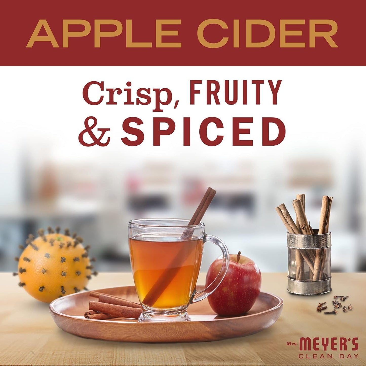 MRS. MEYER'S CLEAN DAY Hand Soap, Apple Cider, Made with Essential Oils, 12.5 oz - Pack of 3