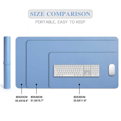 Desk Pad Large, Extended Mouse Mat, Large Mouse Pad XXL, DOBAOJIA Desk Blotter, Laptop Mat, Writing Pad, Desk Mat for Office/Home, PU Leather Waterproof +Suede Non-Slip 35.4" X 16.9"(Steelblue)
