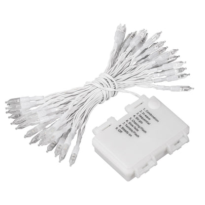 MAGOTAN Battery Operated String Lights Christmas Lights 16ft 50 LED String Lights Decorative White Wire for Indoor Outdoor Wedding Party Home Garden Waterproof Warm White
