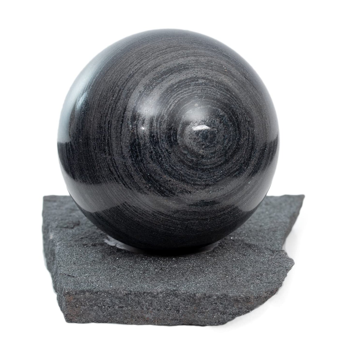 RUMINERAL Specular Hematite Sphere 56-60 mm with Stand Polished Crystal Stone