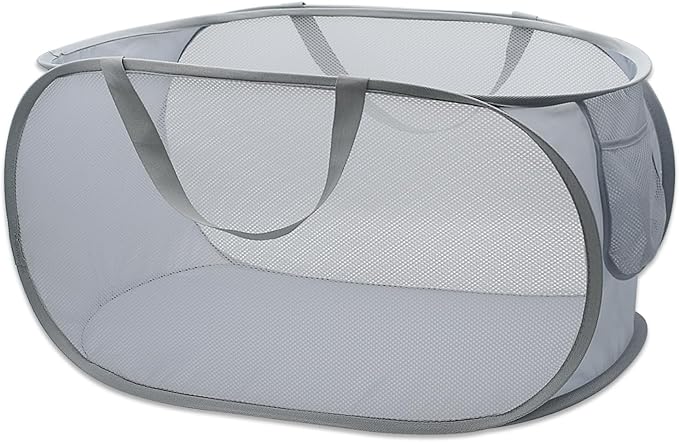 HONOMA Sturdy Mesh Laundry Hamper Basket Bag, Pop up Basket