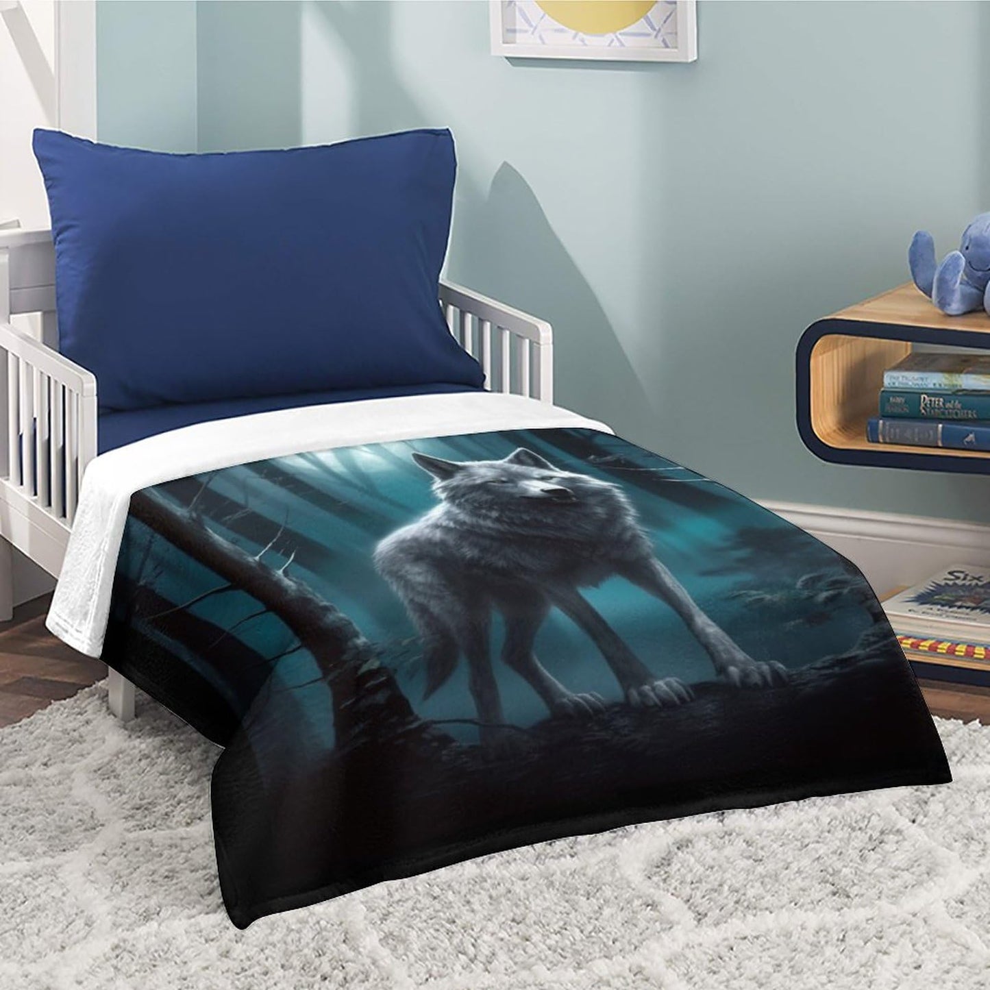 Joyidec Wolf Tree Dark Night Super Soft Winter Comfy Throw Blanket Flannel Fleece Lightweight Blanket for Couch Car Bed 50x60 in