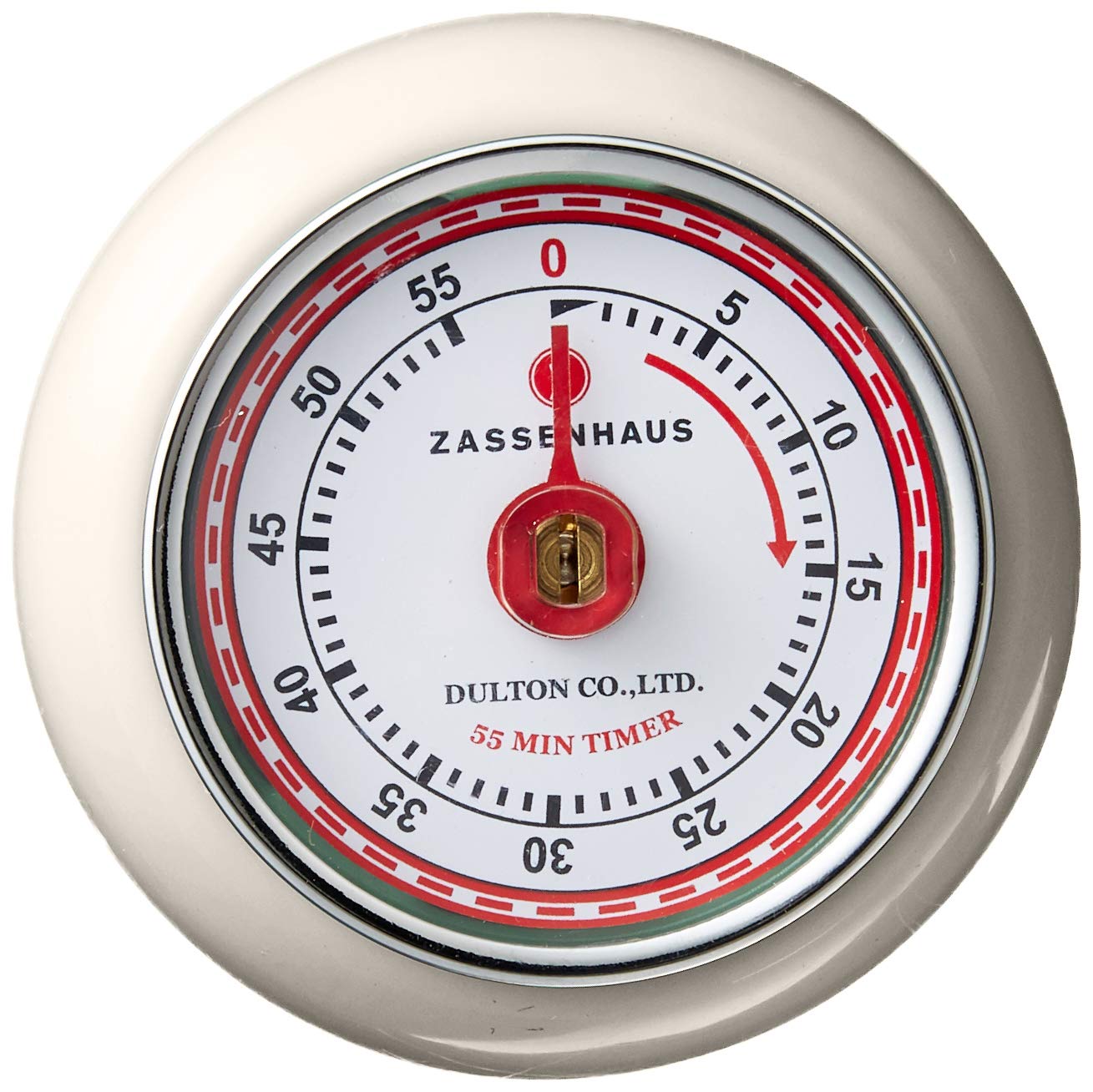 Zassenhaus Magnetic Retro Kitchen Timer, Classic Mechanical Cooking Timer (Black)