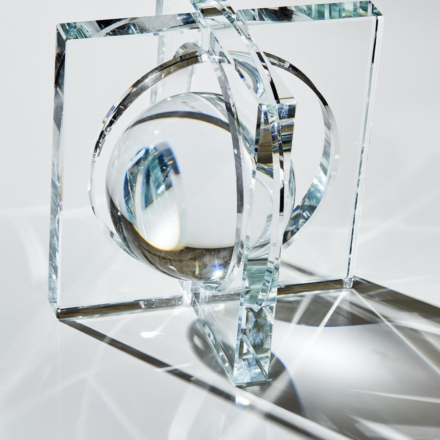 Two's Company Galaxy Crystal Paperweight Sculpture, Set of 2, Includes 2 Designs, Crystal Clear Glass, 5-inches Height