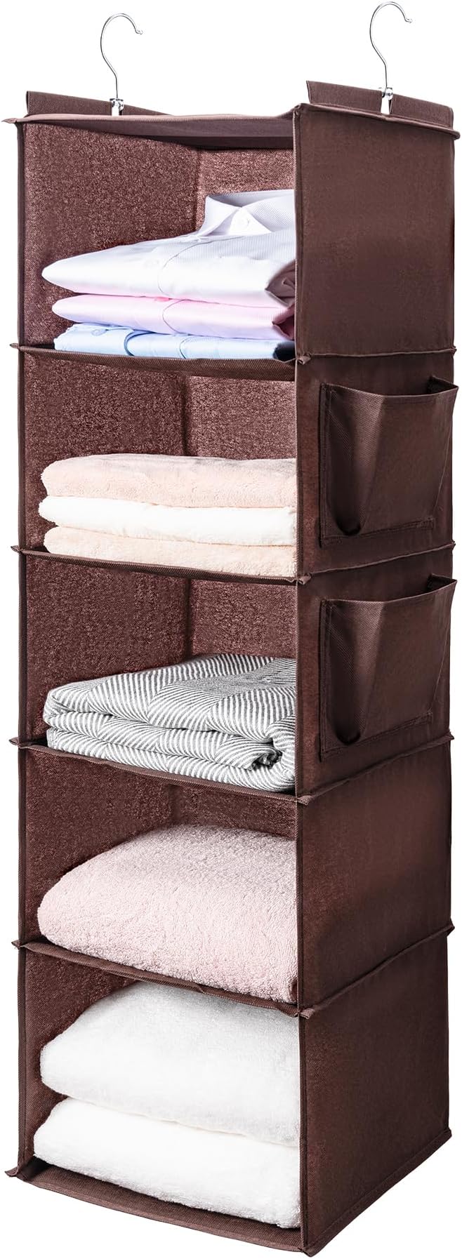 BOOMIBOO Hanging Closet Organize and Shelves，5-Hanging Shelf