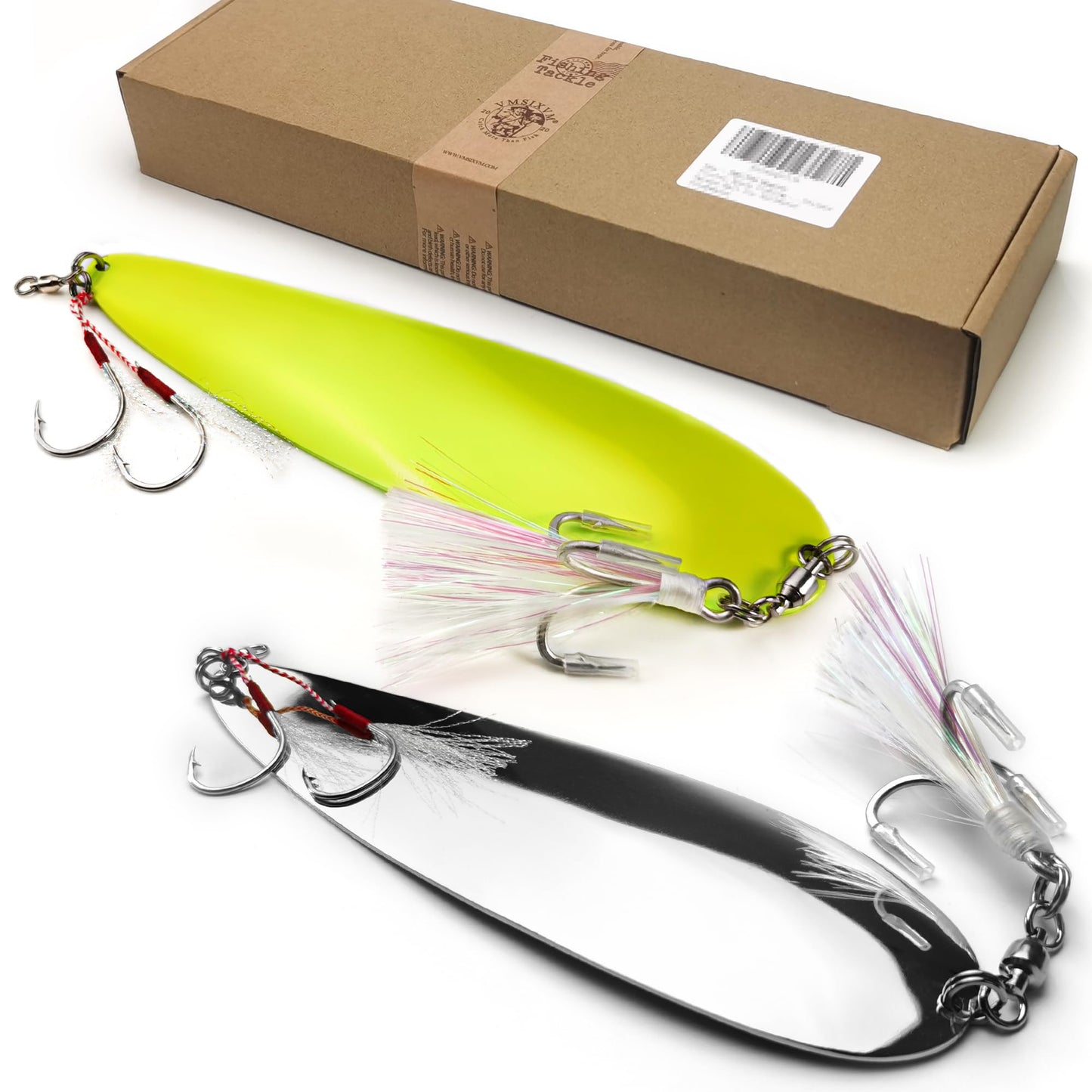 VMSIXVM Magnum Flutter Spoon Deep Sea Jigging Fishing Lures, 8-9 Inch Large Hard Metal Sinking Trolling Casting Striper Fishing Spoon Baits for Striped Bass, Salmon, Walleye, Saltwater, Freshwater