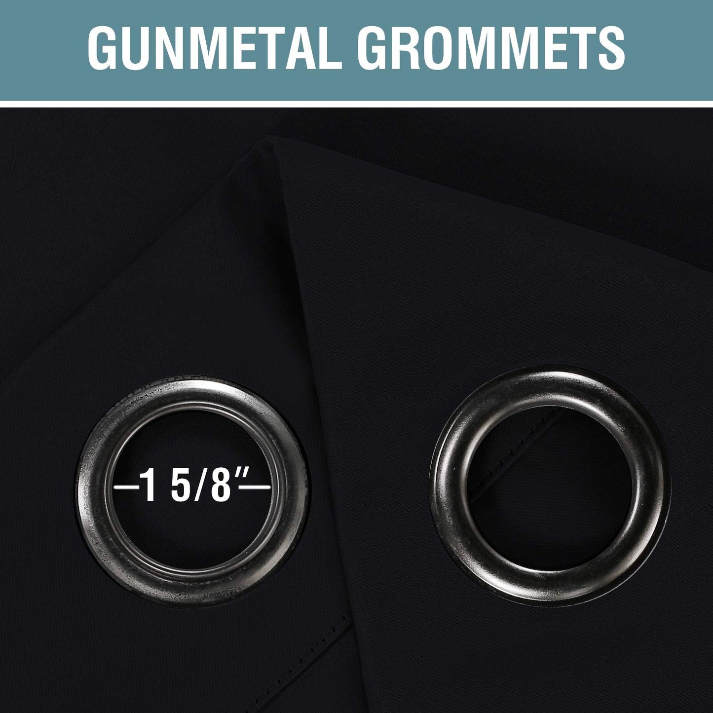 H.VERSAILTEX 100% Blackout Curtains for Bedroom Black Out Curtains 96 inch Thermal Insulated Long Blackout Curtains for Living Room, Energy Saving Curtains for Patio Door Grommet (1 Panel, Jet Black)