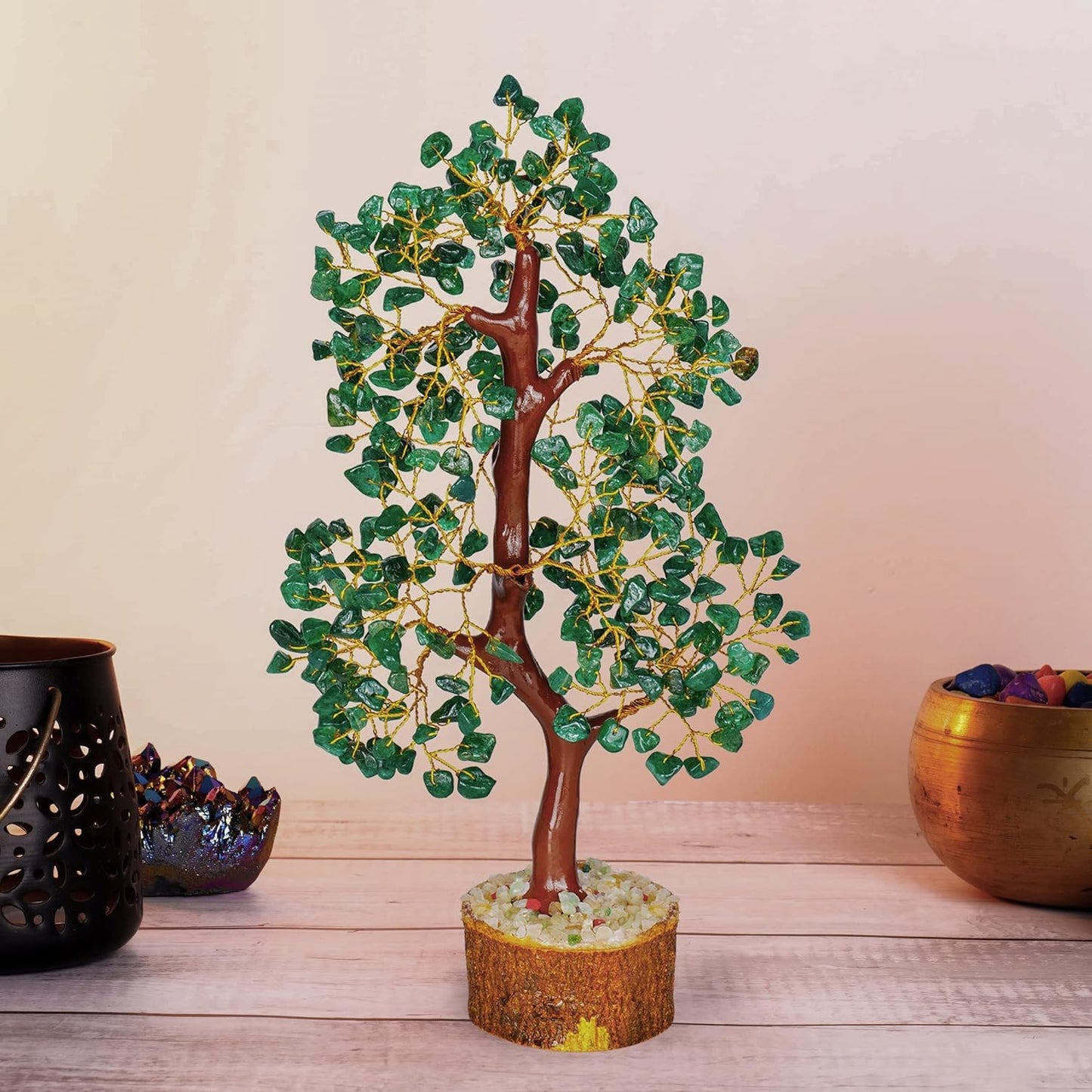 YATSKIA Green Aventurine Gemstone Tree, Crystal Tree of Life Decor, Congratulations Gifts for Women, Crystal Decor Gifts
