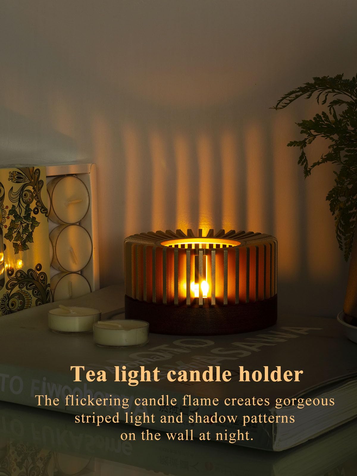 Oil Burner Wax Melt Warmer Tea Light Holder Candlelight Shadow Gift