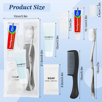 Lomgwumy Hygiene Kit, Personal Hygiene Kit Comes with Individually Packaged Items. Travel Toothbrush Kit Suitable for Travel, Hotels, Camping, and Home Use (25-Pack)