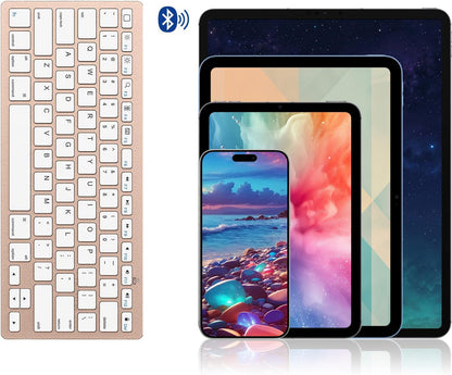OMOTON Bluetooth Keyboard Compatible with iPad 10th Generation, iPad 10.2 (9th/8th/7th), iPad Pro 13/12.9/11 inch, iPad Air/Mini and More iOS Devices, White