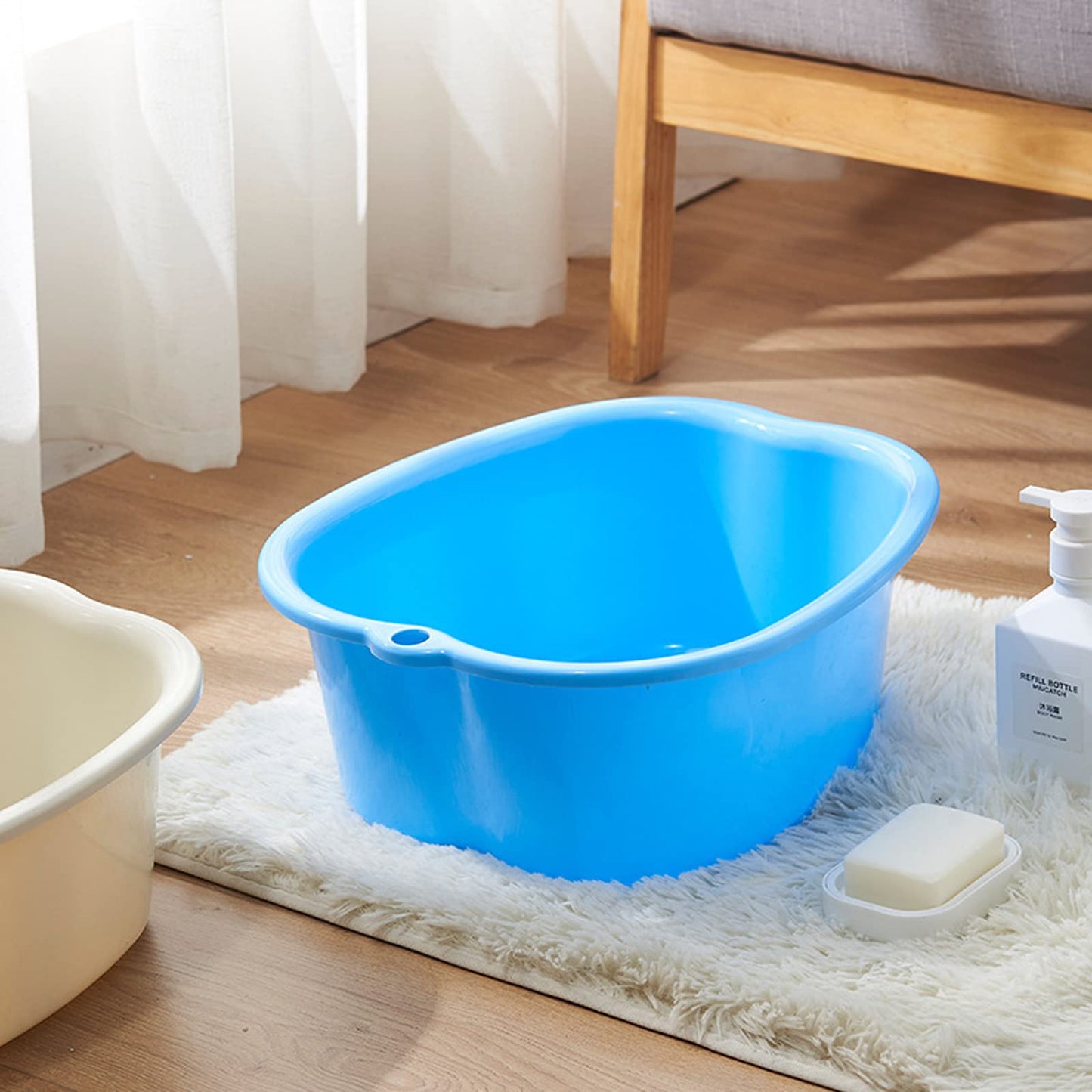 AXLOFO® Foot Soaking Tub Large Size Foot Basin, Feet Soaking Tub with Massage Acupoint, Pedicure Feet Soak Basin Plastic Bucket for Women and Men (Black)