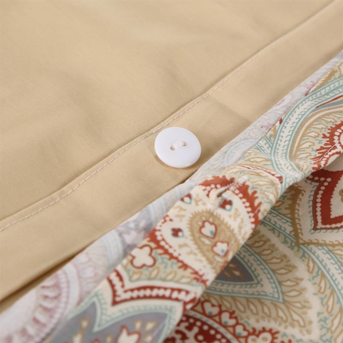 Brandream Duvet Quilt Cover Queen Size Gold Chic Paisley Regal Themed Lightweight Hypoallergenic Extremely Soft & Breathable Egyptian Cotton 800-Thread-Count Bedding Sets