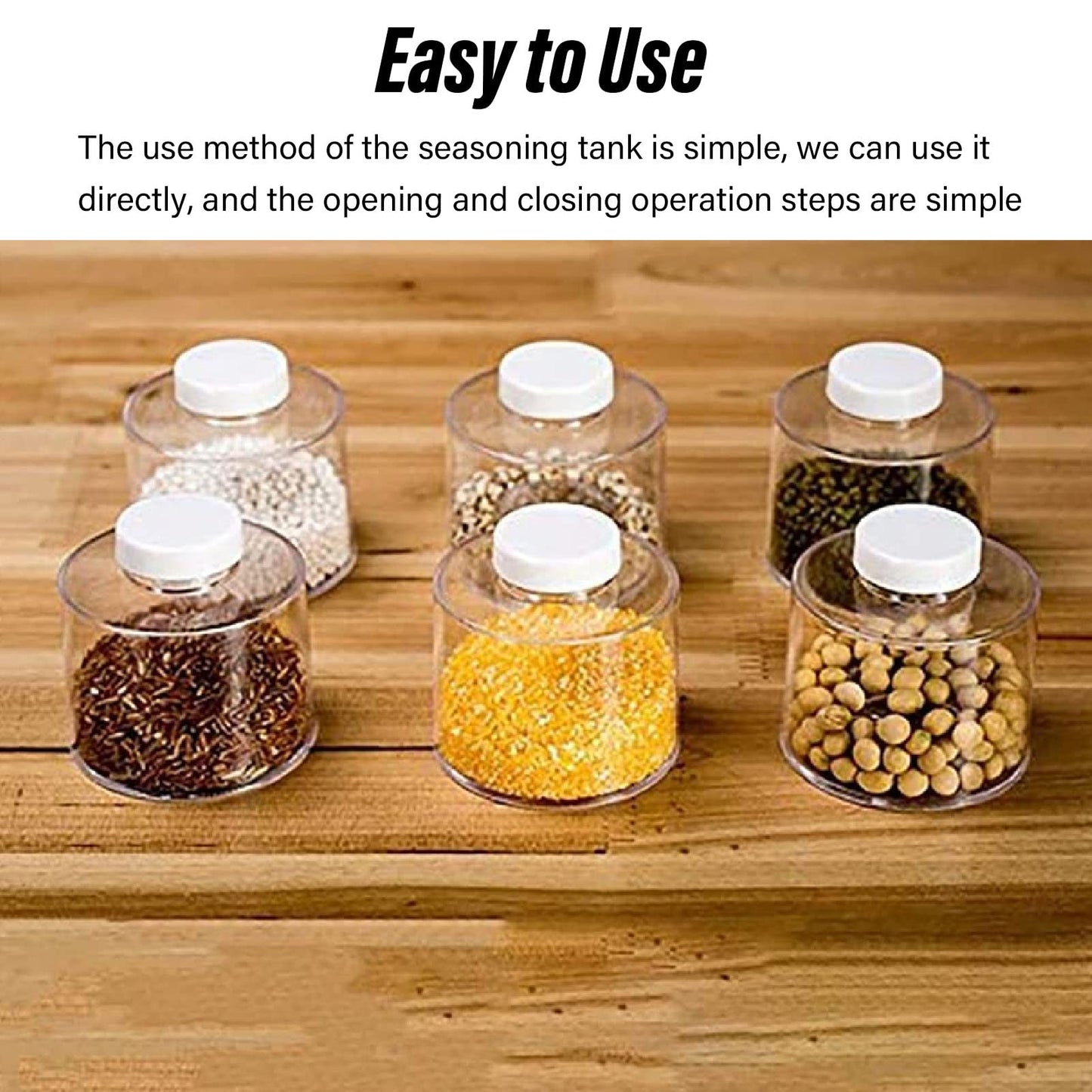 AYNEFY 6 Pcs Stackable Pot,Transparent Tower Seasoning Bottle Storage Container Kitchen Seasonings Jars Salt Storage Box Organizer