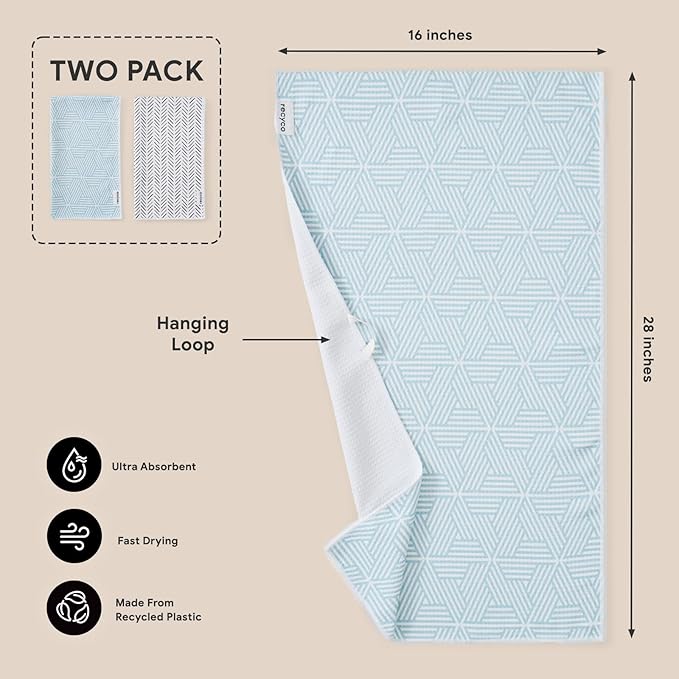 RECYCO Waffle Kitchen Towel Set of 2
