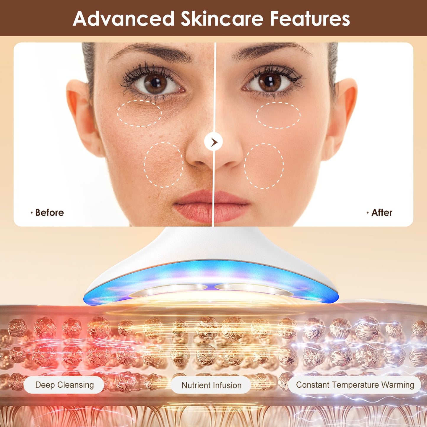 Facial and Neck Massager for Face, Neck - Skin Lifting & Firming - Wrinkle & Dark Circle Reducer - at Home Skin Care Face Sculpting Tool and Neck Massager-Pastel Pink