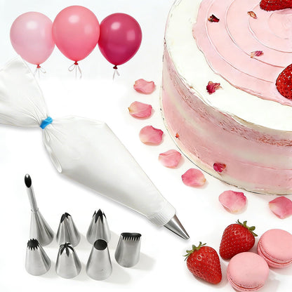 Reusable Piping Bags and Tip Set,16inch Pastry Bags,for Cake Decorating Kit and Home Baking,Frosting Piping Kit,15PCS,Cake Piping Kit, Easy to Clean