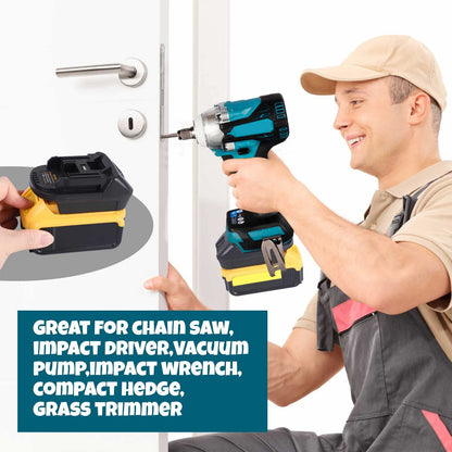 DM18M for Dewalt Battery Adapter for Makita 18V Power Tools, TPDL Convert for Milwaukee 18V or for Dewalt 20V Li-ion Battery to Makita Tool with USB Port